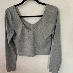 Lululemon Align Crop Long Sleeve in Gray NWOT